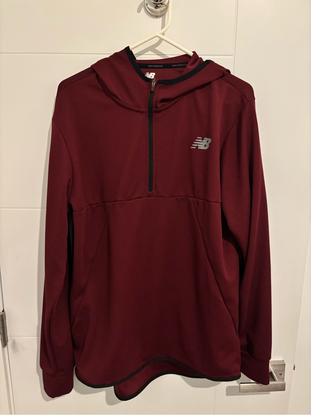 New Balance Men's Maroon Half-Zip Performance Hoodie